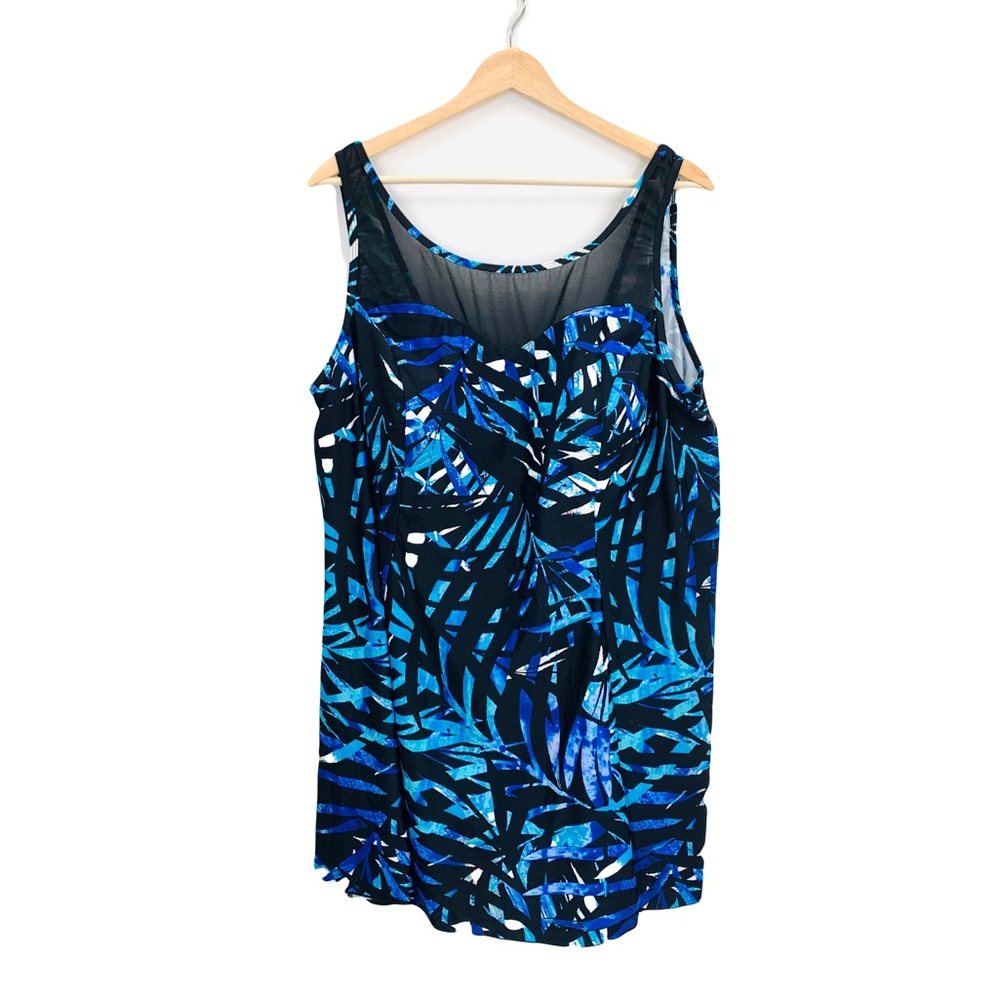 Swimsuits For All Blue and Black One Piece